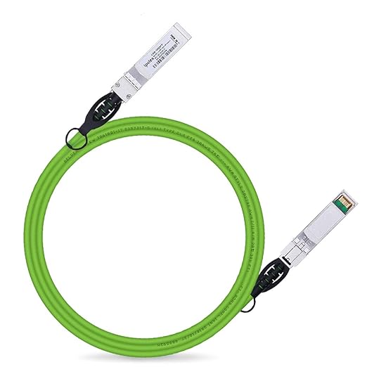 ipolex Colored 10G SFP+ Twinax Cable, Direct Attach Copper(DAC) Passive Cable in Green, 2m (6.56ft), for Cisco SFP-H10GB-CU2M, Meraki, Ubiquiti, Mikrotik, Intel, Fortinet, Netgear, D-Link, Supermicro