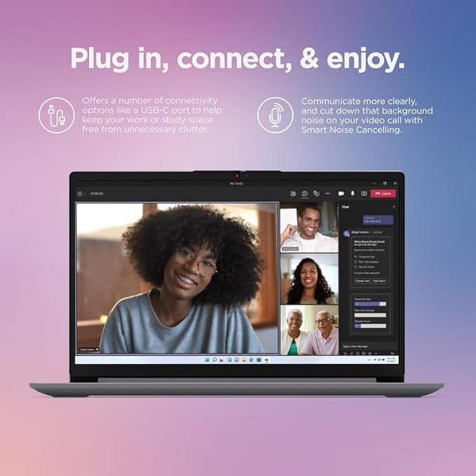 Lenovo IdeaPad 2025 Slim Laptop, 20GB RAM, 1TB Storage (512GB SSD & 500GB External), Dual Core Intel Processor, 15.6 Inch Anti-Glare Display, WiFi 6, HD Webcam, Long Battery, Office 365, Win 11