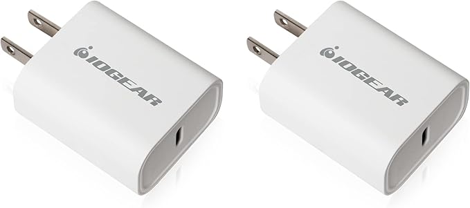 IOGEAR GearPower Compact USB-C 20W Charger 2-Pack - GPAWC20W2P