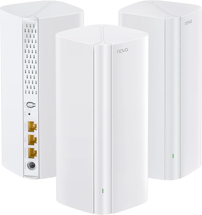Tenda AX3000 WiFi 6 Mesh System Nova MX12 - Whole Home Covers up to 7000 sq.ft - Dual-Band Mesh Network for 160+ Devices - 1.7 GHz Quad-Core CPU - Replaces Wireless Router - 3-Pack(2025 New Version)