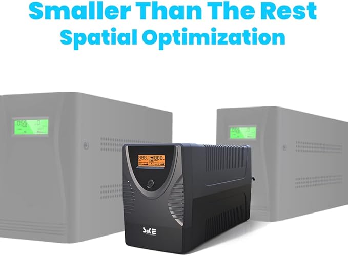 Ups Battery Backup and Surge Protector 1250VA/720W,Computer Uninterruptible Power Supply Units,Battery Backup Intelligent LCD,SKE Back UPS,Uninterruptible Power Supply,Battery Backup for Computer SKE