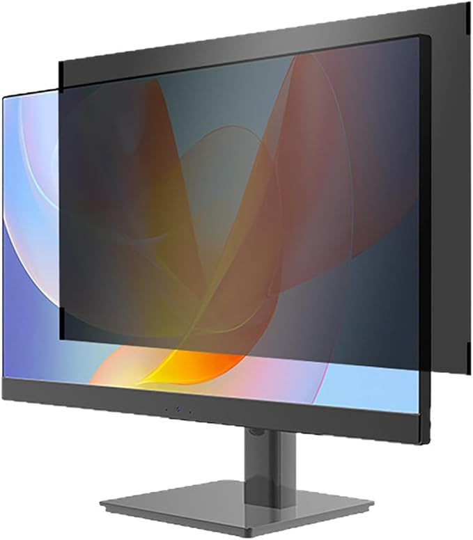 Jiawu 23 Inch Computer Privacy Screen Filter, Anti Anti Monitor Protector with Magnetic Attachment and Clips, for 16:9 Widescreen Laptop Desktop Monitor