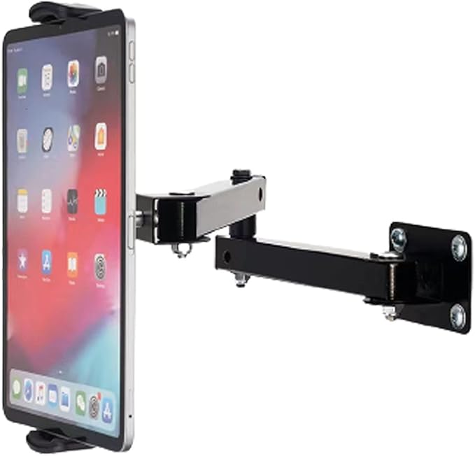 Adjustable Folding Tablet Wall Mount for 4.7~12.9 inch Multi-Angle Phone Tablet Holder(Black)