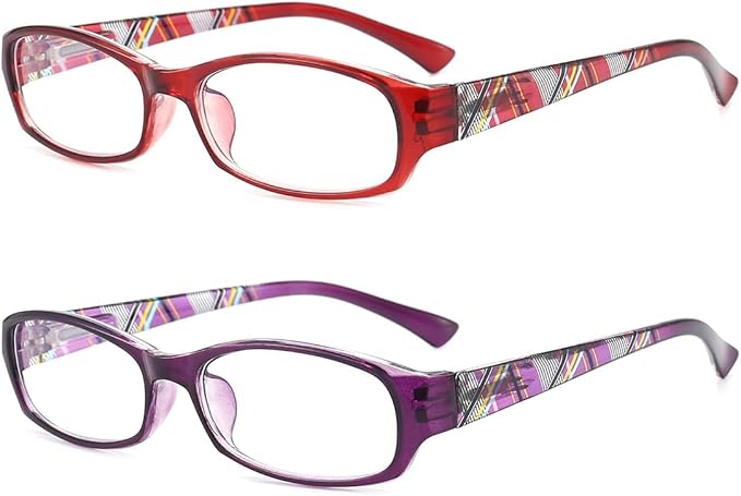 Reading Glasses Womens Blue Light Blocking - 2 Pack Anti-blue Readers for Women UV Protection Eyeglass +2.0