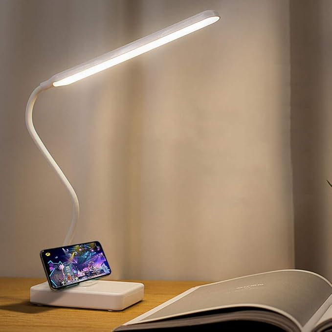 Cordless Desk Table Lamp Reading Light Rechargeable Battery 2200m,Touch 3 LED Modes,Dimmable,Small,Gooseneck, Highest 17.7",Lamp for Kids Bedroom Bedside