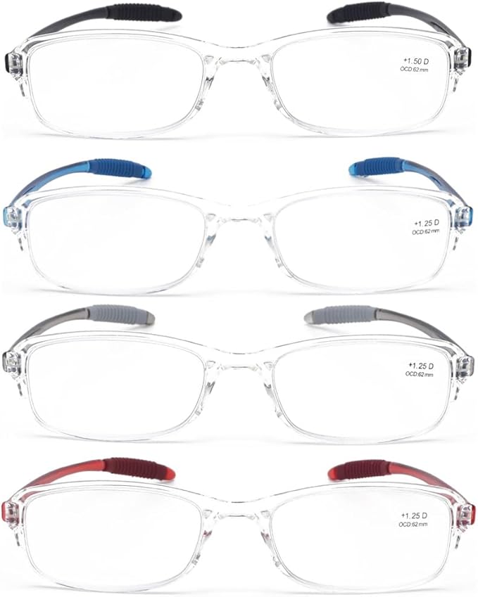 Computer Blue Light Blocking Reading Glasses(Flexible and Lightweight) UV Protection Readers Anti Eyestrain for Women Men (Clear, 3.00)