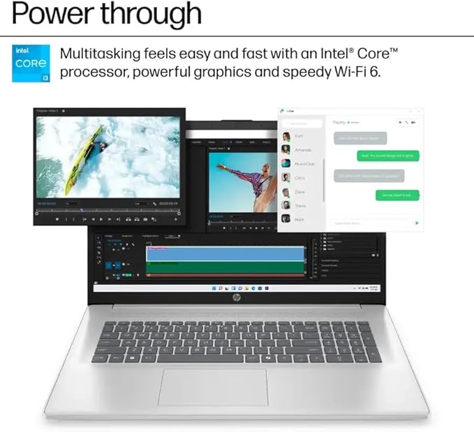 HP 17 Laptop Computer for Business and Students - 17.3" HD+ 250 Nits IPS Display • Intel 8-Core i3 Processor • Wi-Fi 6 • Camera • Copilot • Fast Charge • Win 11 Pro • w/Accessories (32GB RAM, 1TB SSD)