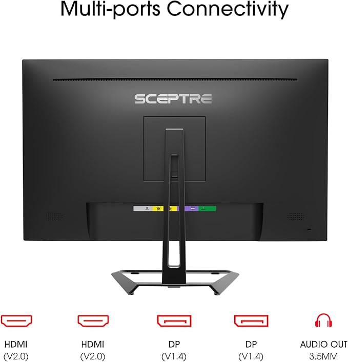 Sceptre 4K IPS 27" 3840 x 2160 UHD Monitor up to 70Hz DisplayPort HDMI 99% sRGB Build-in Speakers, Black 2021 (U275W-UPT)