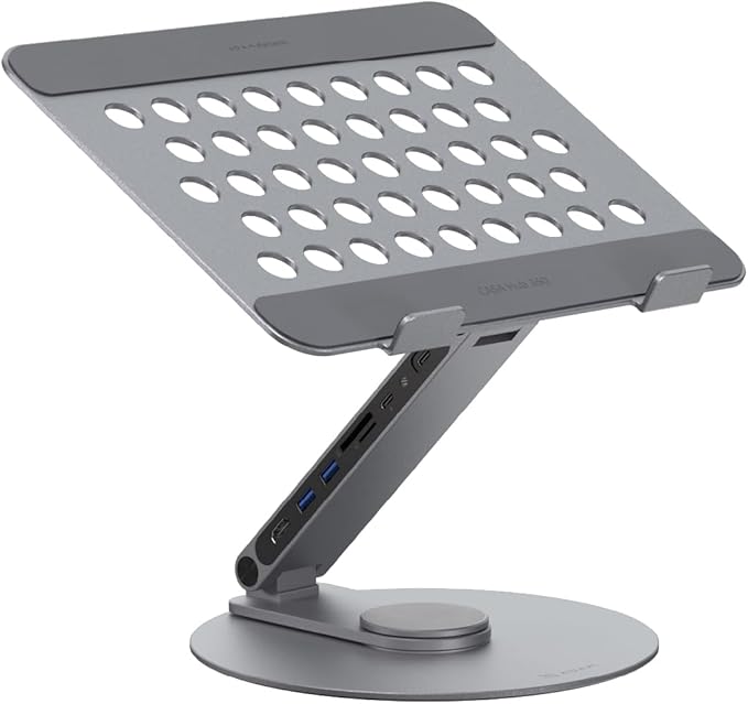 ADAM elements USB-C Stand 360 / Docking Station- HUB 360 USB-C 8-in-1 Aluminum Stand Hub for MacBook, iPad & Laptop Series