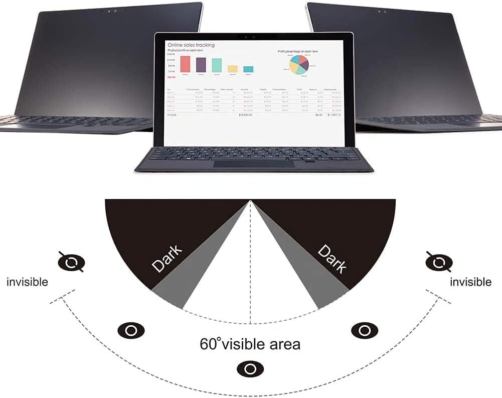FILMEXT for Microsoft Surface GO 2th Generations Fully Removable Privacy Screen Protector Filter, Anti-Spy Filter, Anti-Glare Feature Makes (for Surface GO 2th Generations Privacy Screen Protector)