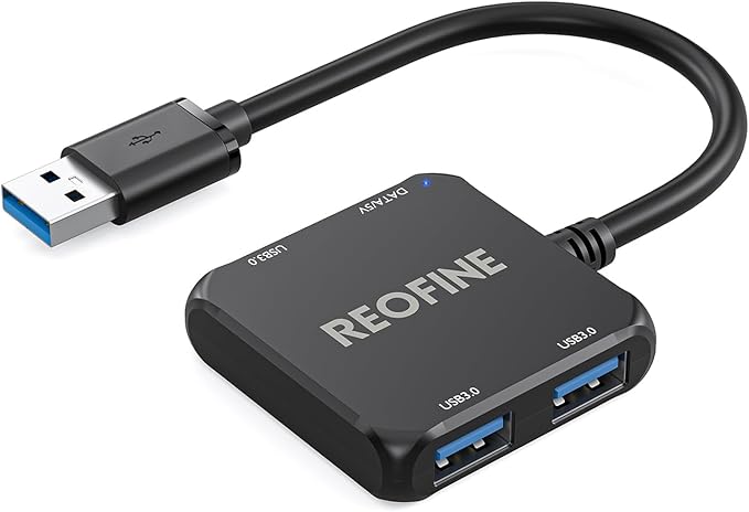 USB 3.0 Hub, 4 Port USB Hub Splitter,Portable USB Adapter Mini Multiport Expander for Desktop, Laptop, Gaming Console, Flash Drive, HDD, Printer, PC, Keyboards