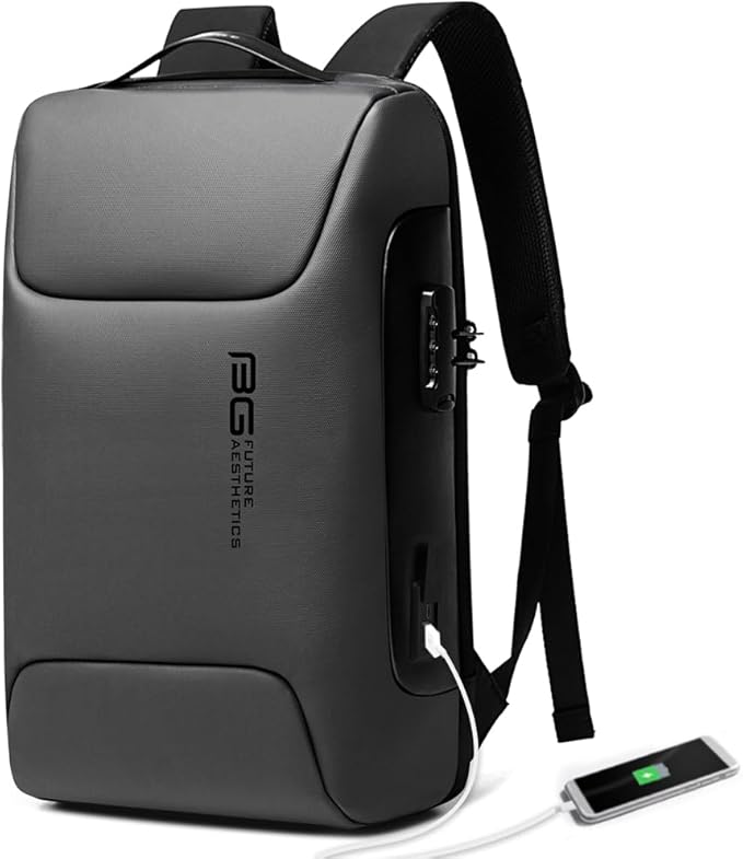 BANGE Anti Theft Backpack,Business Backpacks with USB Charging Port, Slim Laptop Back Pack Fit for 15.6 INCH,Men Travel Backpack with Water Bottle Holder for Men and Women…