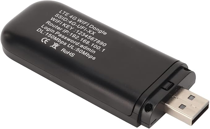 4G Router, 4G LTE USB Hotspot with SIM Card Slot, Up to 10 Users, Portable Mobile Network Hotspot USB Modem for Home, Travel