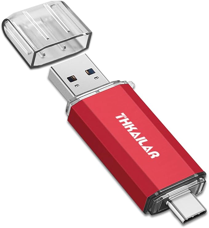 Thkailar 1TB USB C Flash Drive for MacBook and Android Phones,Thumb Drive with USB A and USB C for PC,Laptop,Portable External Storage for Pictures,Videos and Music