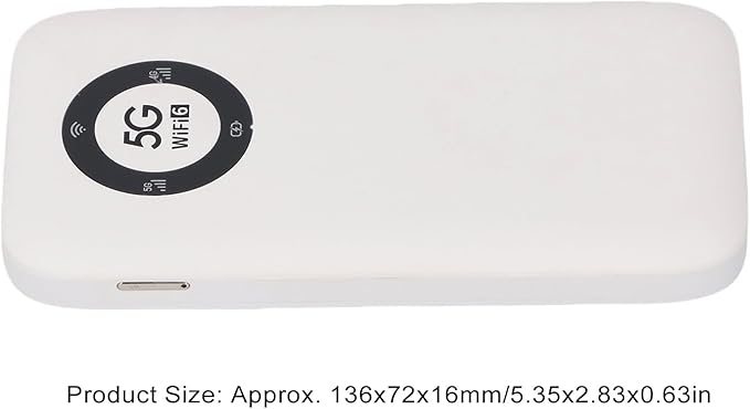 5G Mobile Hotspot, WiFi 6 16 Users Portable Wireless Router with SIM Card Slot and 7100mAh Battery, for Travel Business Outdoor Use (White)