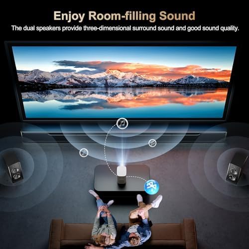 [Electric Focus] Projector with WiFi and Bluetooth, Native 1080P 15,000 Lumens 4K Supported, Agreago Outdoor Movie Projector for Home Theater UP to 300", for iOS/Android/TV Stick/HDMI/USB