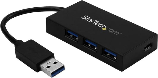 4 Port USB Hub - USB 3.0 - USB A to 3x USB A and 1x USB C - USB Port Expander