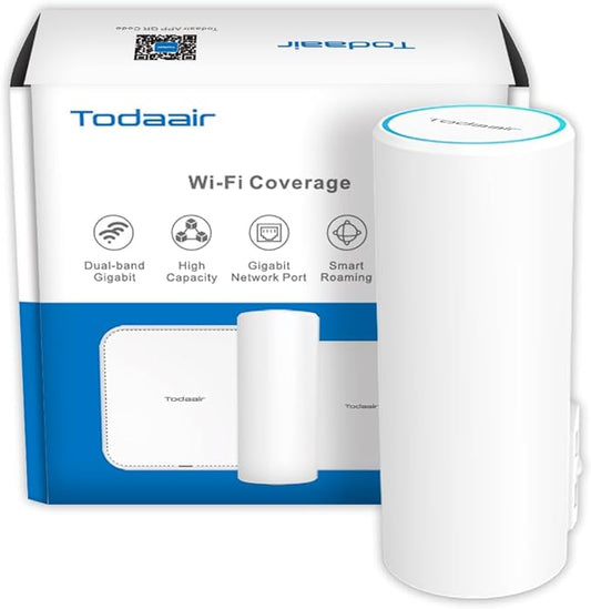 AC1200 Outdoor WiFi Extender, 2-Minute Quick Pairing, Dual-Band,AP&Repeater,Up to 85 m,65 Devices, One Ethernet Port (RJ45)，Home Signal Booster