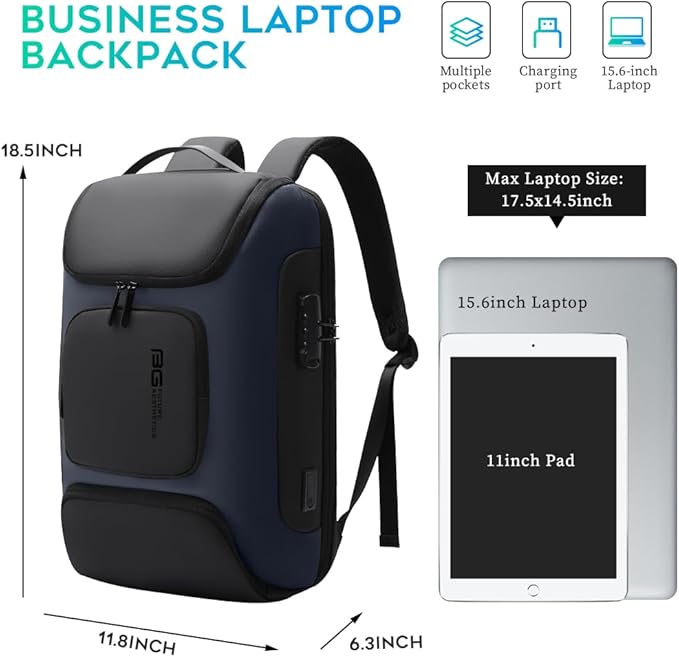 BANGE Anti Theft Backpack,Slim Laptop Backpacks Fit for 15.6 INCH，Business Backpack with USB Charging Port,Men Travel Backpack for Men and Women