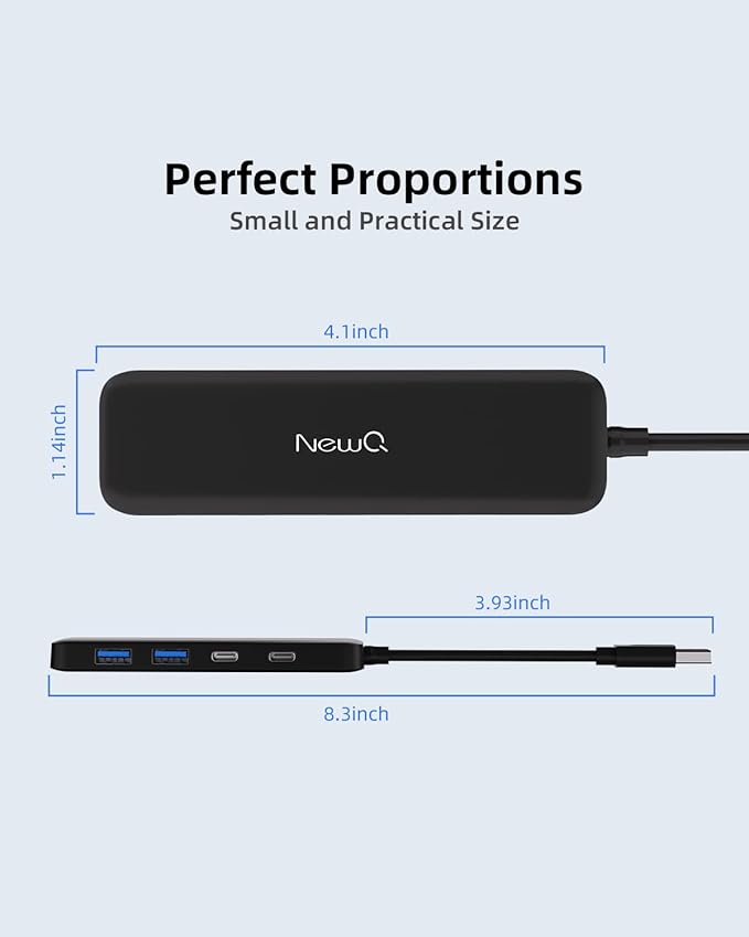 Dual USB C USB A 3.0 Hub: USB Hub 4 Ports with 2* USB-C 3.0 and 2* USB-A 3.0, Ultra Slim Portable USB Splitter Adapter for Laptop, PS4, Flash Drive, HDD, Xbox, Printer, Mouse, Keyboard, Computer