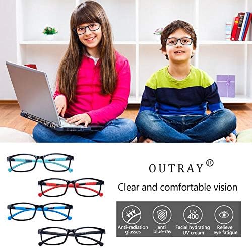 Outray Kids Blue Light Glasses for Teens Anti Eyestrain Computer Gaming Blue Light Glasses for boys Age 7-15