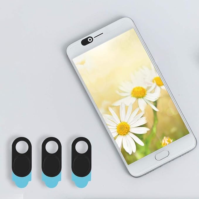 ASHATA 3pcs Metal Camera Lens, Ultra Thin Camera Cover Webcam Cover Blocker Slider for Smartphone Tablet Desktop Laptop(Black)