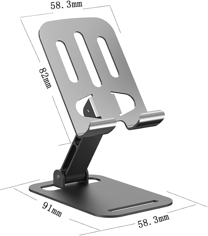 Universal Metal Cell Phone Stand, Multi-Angel Adjustable 360° Rotation Non-Slip Metal Phone Stand Compatible with iPhone 16/15/14/13/12 Pro Max and All Smartphones