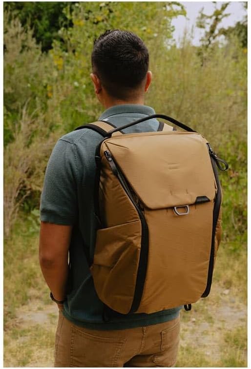 Peak Design Everyday Backpack 30L, Coyote, MagLatch Top, Dual Side Access, FlexFold Dividers, Fits 15" or 16" Laptop, For Camera Carry, Daily Commutes or Travel, Versatile Backpack for Men & Women