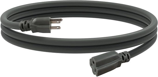 EP 6 Ft Outdoor Extension Cord, 12/3 SJTW Heavy Duty Extension Cable with 3 Prong Grounded Plug, 15 AMP Power Cord for Lawn, Garden, Appliances, Gray