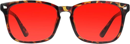 TIJN Sleep Glasses for 99.9% Blue Green Light Blocking Dual AR Coatings Red Lens for Computer Gaming Reduce Eyestrain