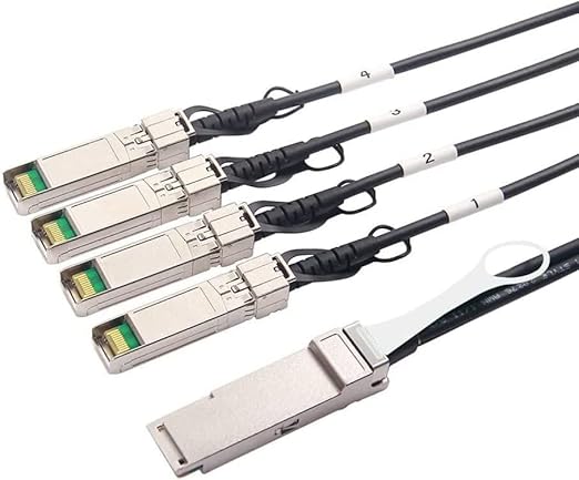 10Gtek 40G QSFP+ to 4xSFP+ Breakout DAC for Cisco QSFP-4SFP10G-CU1.5M - 40GBASE-CR4 Passive Direct Attach Copper Twinax QSFP to SFP Cable for Cisco Devices, 1.5-Meter