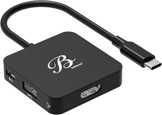 USB C to HDTV Adapter, Type C Adapter Multiport AV Converter with 4K@60hz HD Output, 100W PD & USB 3.0 Port, Compatible for Switch 2, MacBook Pro/Air, iPad, Tablets, Switch, TV, Monitor and More