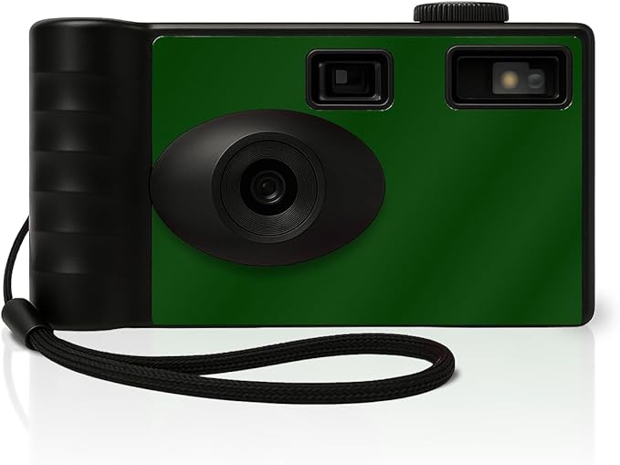 LENSY Screen Free Digital Camera | Four Built in Filters | Rechargeable, 8mp, Lightweight, Focus-Free, Auto-Flash, Easy-to-Use, Reusable, Retro Film-Style Photos (Forest Green)