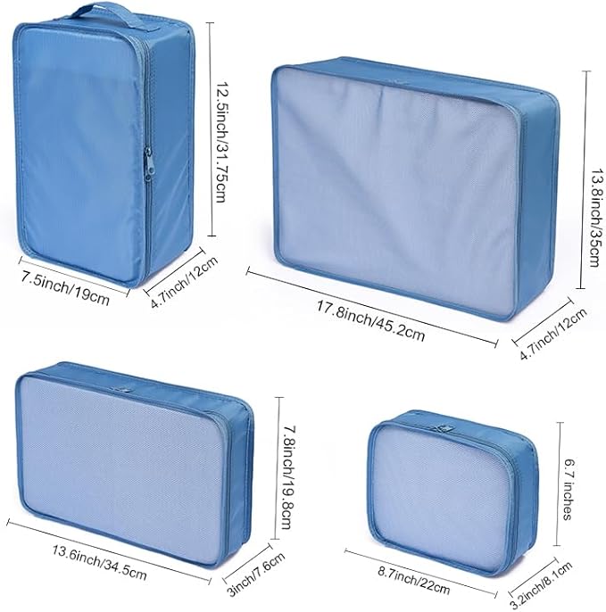 JJ POWER Travel Packing Cubes, Luggage Organizers with Shoe Bag