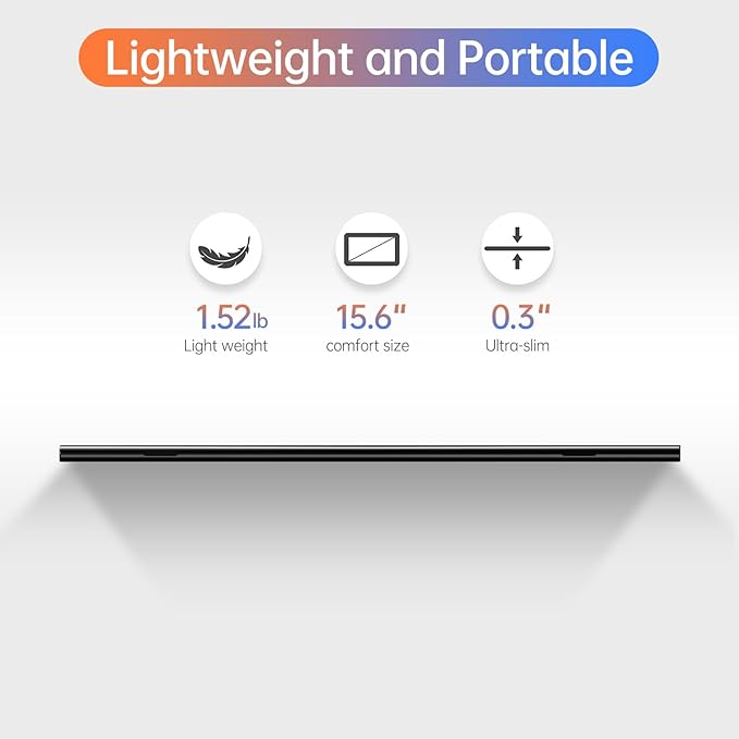 15.6inch Portable Monitor,1080P USB-C HDMI Second External Monitor for Laptop,PC,Mac Phone,PS,Xbox,Swich,IPS Ultra-Thin Zero Frame Gaming Display/Premium Smart Cover