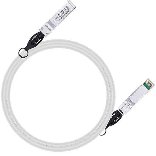 ipolex Colored 10G SFP+ Twinax Cable, Direct Attach Copper(DAC) Passive Cable, 2m (6.56ft) in White, for Cisco SFP-H10GB-CU2M, Meraki, Ubiquit, Mikrotik, Intel, Fortinet, Netgear and More