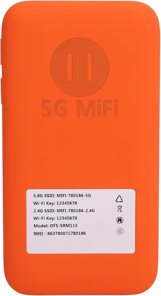 5G WiFi6 Mobile Hotspot, 5G Router with Sim Card Slot, International Coverage Modem, Portable Internet Devices for Travel, Support 16 Users, 6100mAh Battery