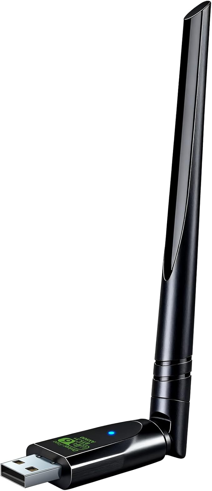 AX900Mbps USB WiFi 6 & Bluetooth Adapter for Desktop PC,5dBi Gain Antenna Wireless Transceiver,BT5.3(EDR+BLE),Dual Band (2.4GHz+5GHz),Plug-and-Play for Desktop/Laptop/Printers (Win 7/10/11)