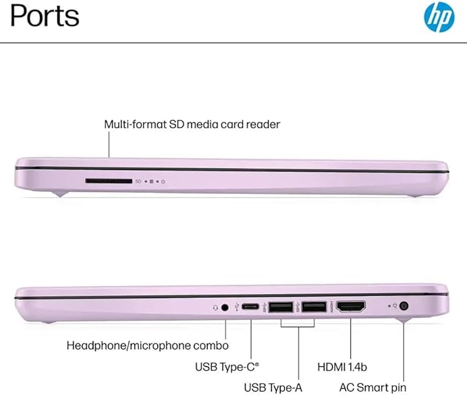 HP Ultrabook, Intel CPU, 16GB RAM, 1.6TB Storage (128GB OnBoard w/ 512GB Portable Drive + 1TB OneDrive), Up to 12 Hours Battery Life, Windows 11 Pro, Honey Lavender, w/WOWPC 3-in-1 Bundle