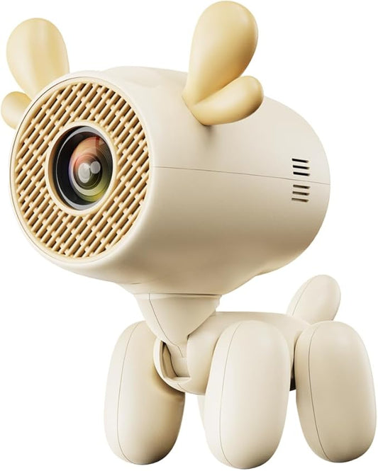 Deer-Shaped Mini Projector, Kids Projector, 720P HD Portable Projector with Cute Antler Design, 160ANSI Lumens, Compatible with iPhone/Android/HDMI/USB