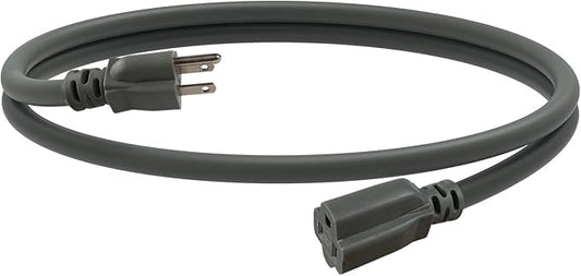 EP 3 Ft Extension Cord, 12/3 SJTW Heavy Duty Extension Cable with 3 Prong Grounded Plug, 15 AMP Power Cord for Lawn, Garden, Appliances, Gray