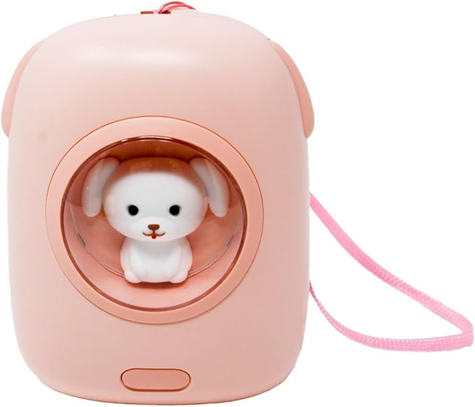 Cute Portable Charger/Power Bank | Compatible with iPhone, Galaxy, & Pixel | Doubles as a Rechargeable Hand Warmer | LED Display & Cute, Pet-Themed Design (Pink)