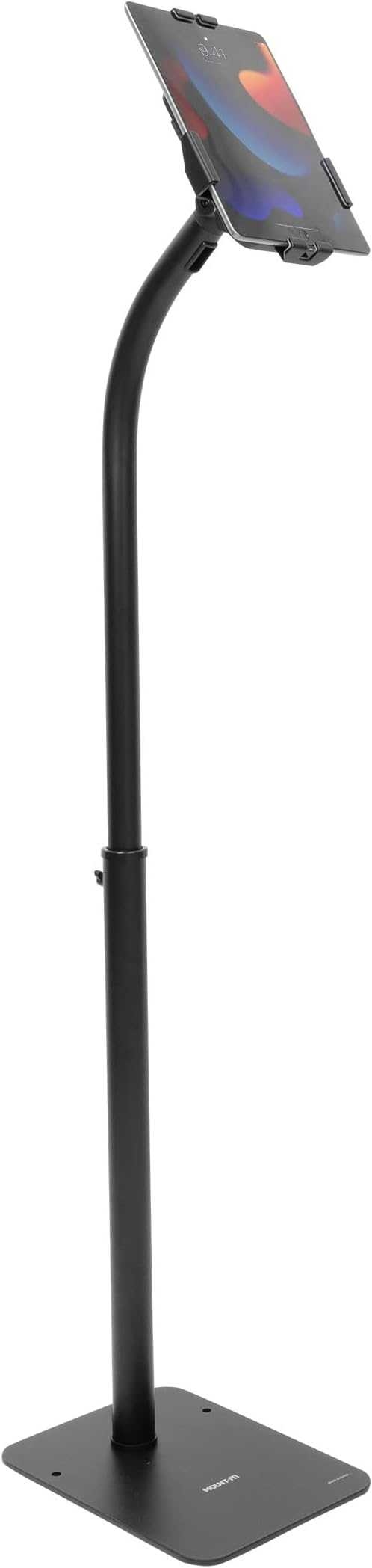 Mount-It! Universal Tablet Kiosk Stand, Anti-Theft Tablet Floor Stand with Lock for Business and Retail Use | Universal Fit for 7.9" to 11" iPad and Samsung Tablets, Height Adjustable, Black