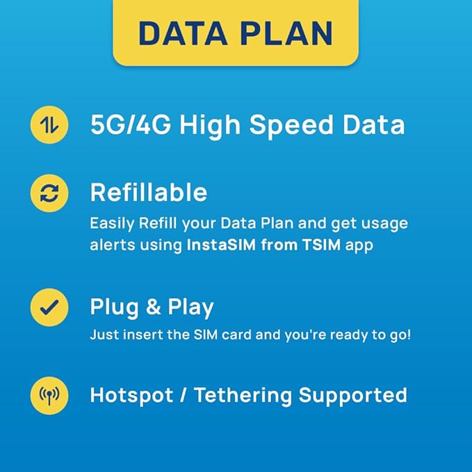 Malaysia SIM Card | 5GB Super Economy Refillable Plan! Auto Activating 30 Day Validity | Hotspot Allowed | Data-Only No Phone Number