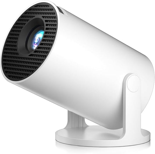 [2025 New] HY300PRO+ Smart 4K Projector WiFi Bluetooth, Salange Mini Projector Android 11.0, Short Throw Projector 1080P HD, 180° Adjustable, Auto Keystone Correction, Outdoor Movie Projector Portable