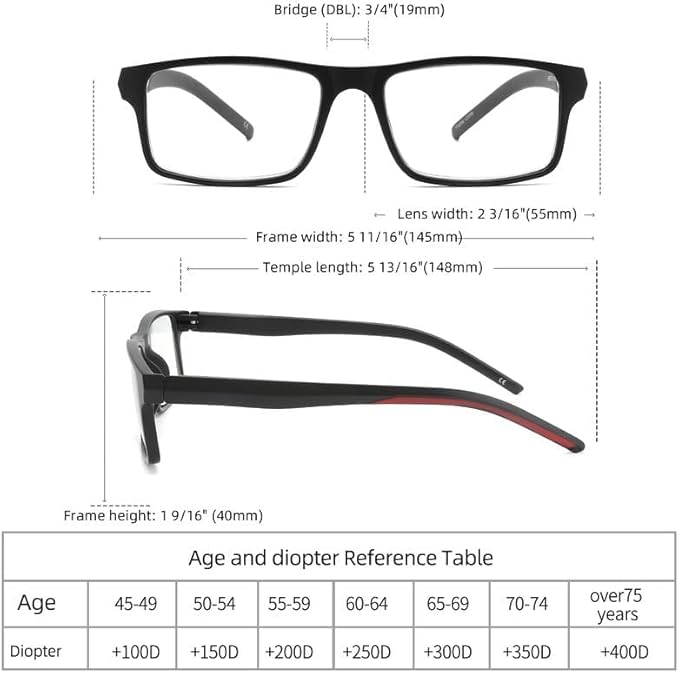 4 Pack Reading Glasses Blue Light Blocking for Men Women,Rectangular Frame Computer Readers with Spring Hinge,Reading Glasses for Men Women，Anti Eyestrain/UV Ray Eyeglasses (3.0x)