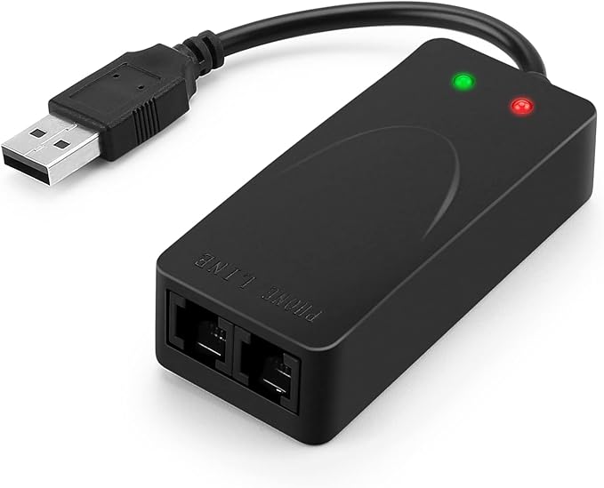 AGPtek External USB 2.0 3 in 1 Data Voice Dial Up Modem 56K V.92 V.90 CX93010 WIN7 Receive Send Fax on Computer with RJ11 Cable