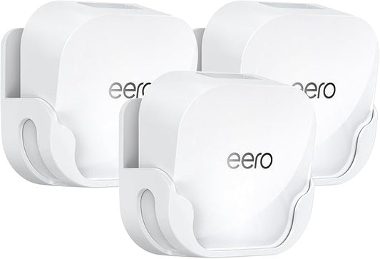 QUIDDITY eero 7 Wall Mount Bracket – Compatible with eero WiFi 7 Mesh Router and Extender, Space-Saving Holder for eero 7 WiFi Extender with Cable Management – White (3 Pack)