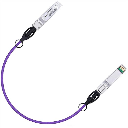 ipolex Colored 10G SFP+ Twinax Cable, Direct Attach Copper(DAC) Passive Cable, 0.25m (0.82ft) in Purple, for Cisco SFP-H10GB-CU0.25M, Meraki, Ubiquit, Mikrotik, Intel, Fortinet, Netgear,D-Linkand More