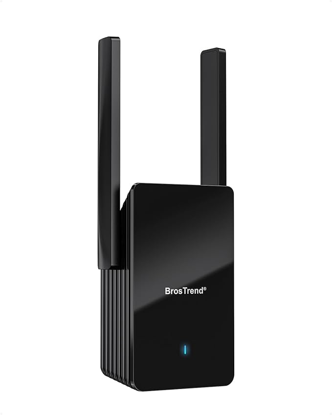 BrosTrend AX3000 WiFi 6 Range Extender Booster with Gigabit Port, WiFi Booster Repeater, Dual Band Repetidor WiFi 6, WiFi 6 Extender Signal Booster for Home Up to 2200 sq.ft. & 45 Devices, Easy Setup
